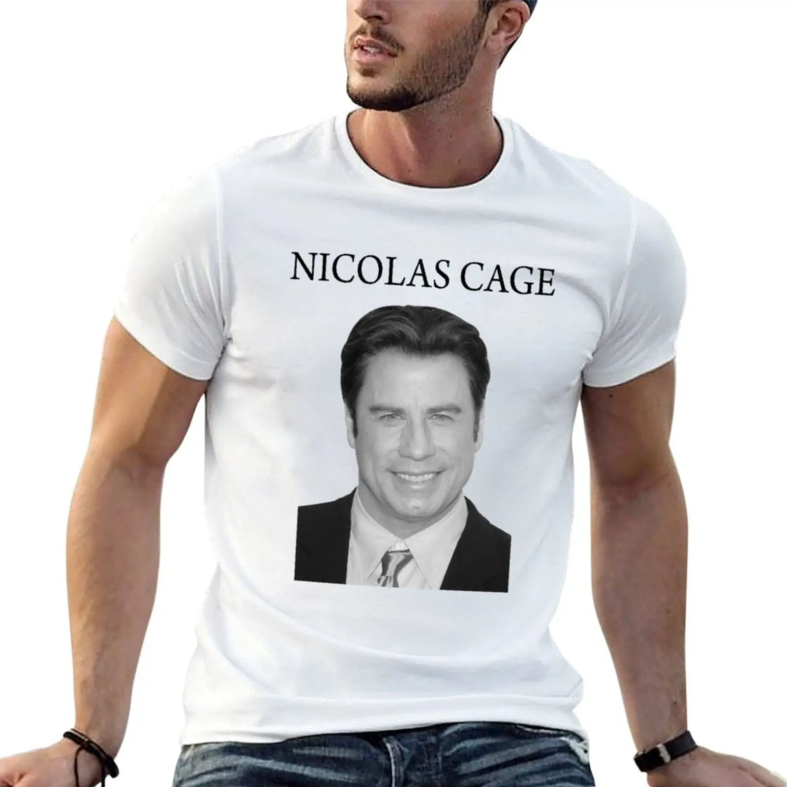 Nicolas Cage John Travolta Faceoff T-Shirt Plus Size All Match Tee Shirt