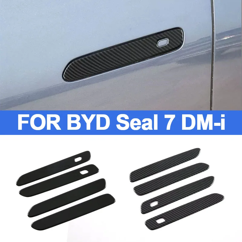 BYD Seal 7 DM-i용 외부 도어 핸들 트림 ABS 카본 파이버 외장 액세서리 (외부 도어 핸들 패널 장식용)