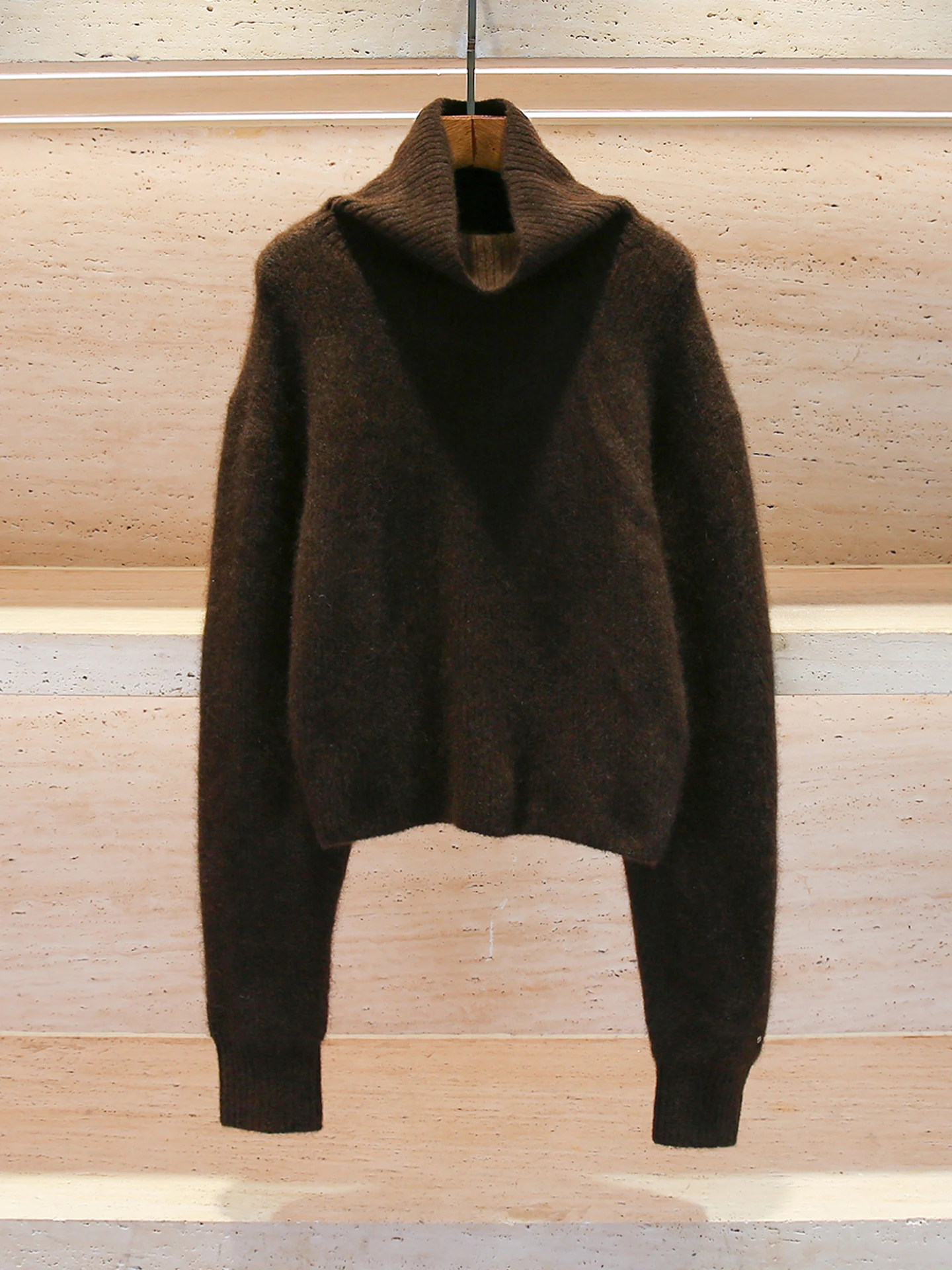 

M Home Nan You High End Women's Faion Retro Lazy Sle High Collar Knitted Sweater Top for Autumn Winter Daily Wear