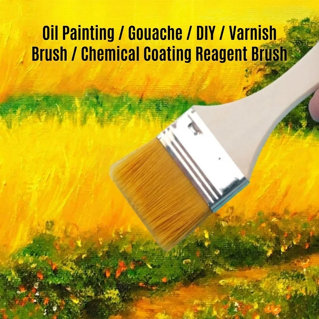 12 Size Nylon Paint Brushes For Acrylic Oil Drawing Watercolor Wooden Painting Brush Artist Supplies Pcb Dust Clean Soft Brush