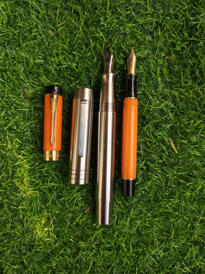 Hot New Large Capacity Wingsung NO.9 F/M/B Jinhao NO.8 Nib Huge Titanium Alloy Fountain Pen Leadership Business Writing Office G