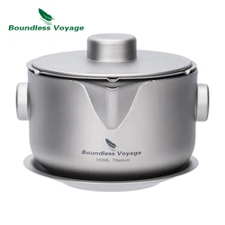 Boundless Voyage Double-Walled Coffee Cup Mug Titanium Tea Maker with Lid & Filter Ultralight Teapot for Camping Hiking Garden