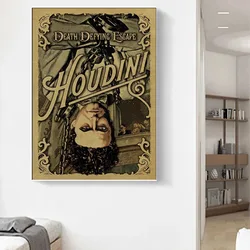 Vintage Harry Houdini Poster Aesthetic Magic Escape Death Defying Goth Canvas Painting Home Decor For Wall Art Muarl Room Decor