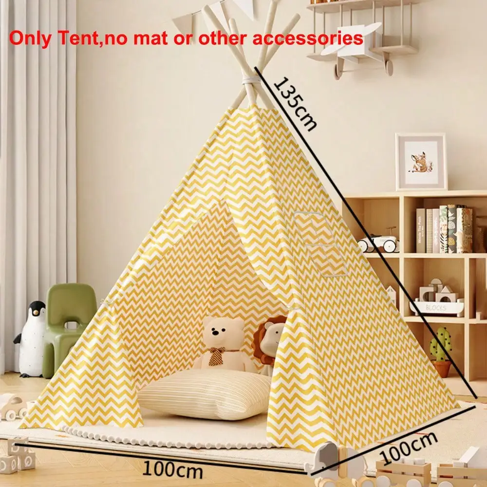 Tente tipi pour enfants, maison d'intérieur, wigwam de princesse pliante portable, tente de château jouet pour fille et garçon, maison de jeu, tente indienne, 1.6m, 1.35m