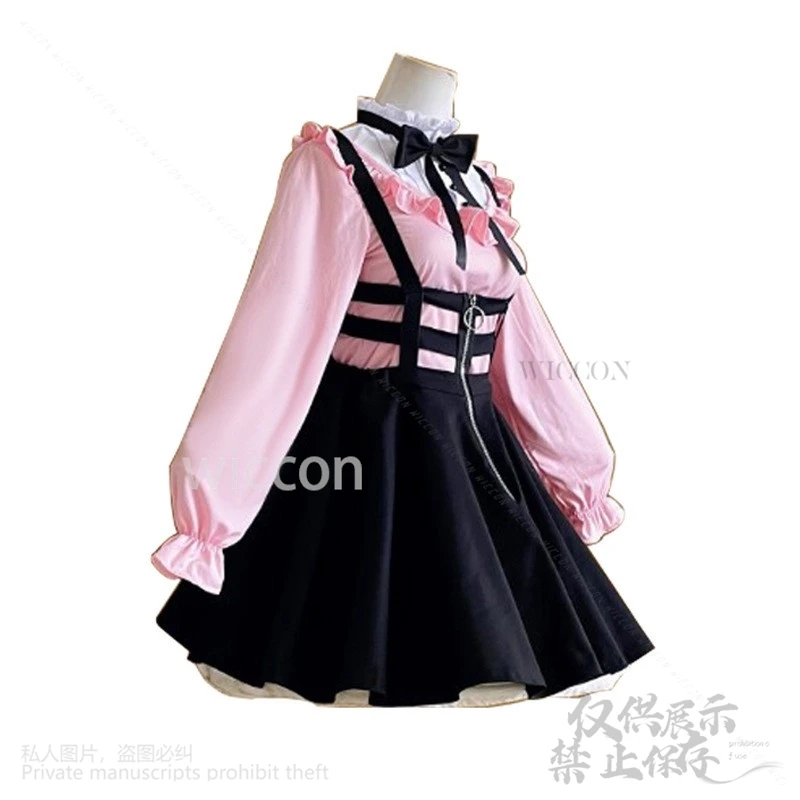 أنيمي IDOLM @ STER ألوان لامعة تأثيري Mayuzumi Fuyuko زي اليابانية الحلو Jirai Kei الفتيات القوطية لوليتا JK قميص فستان