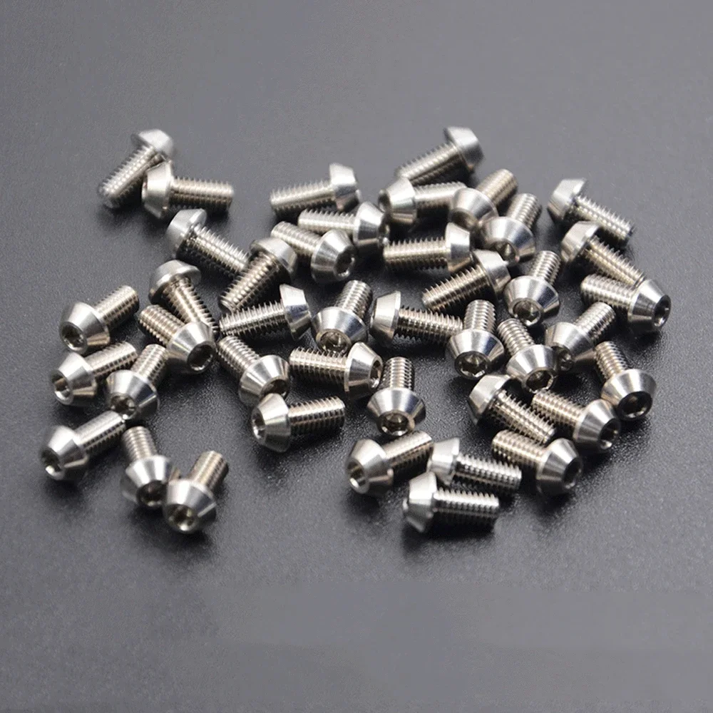 One Piece M3 X 4 5 6 8 10 12 14 16 18 20 22mm GR5 TC4 Titanium Alloy Cone Head Screw Bolts Hex Socket For Model Aircraft Car DIY