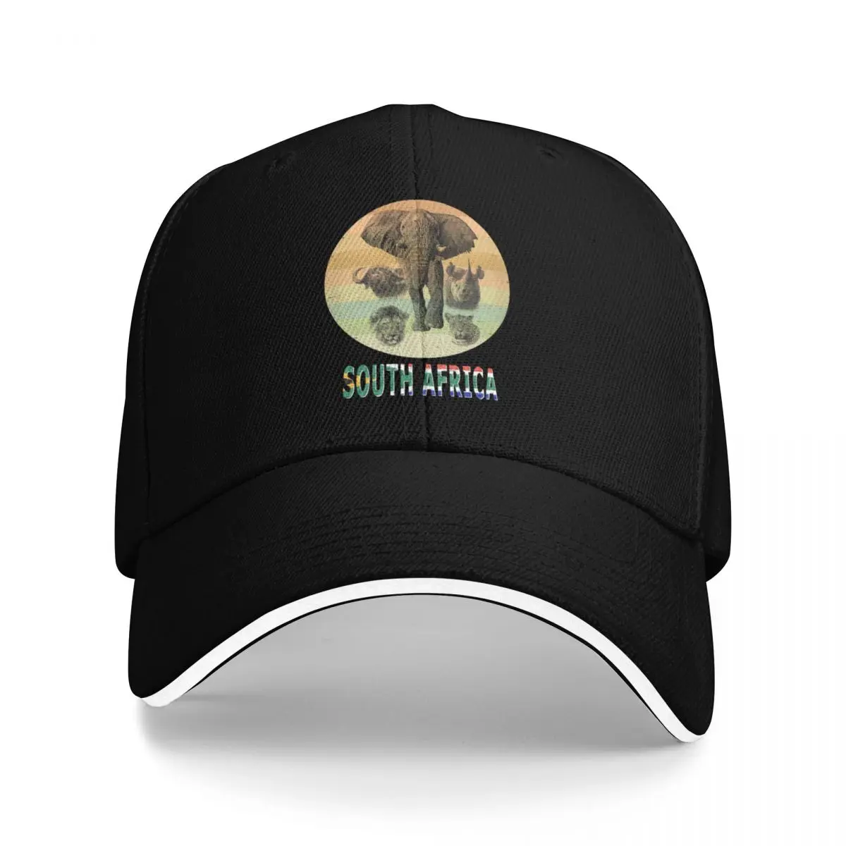 South Africa Wildlife Big Five Artwork for South Africa Safari Baseball Cap Gentleman Hat golf hat genuine Sunhat Men Women's