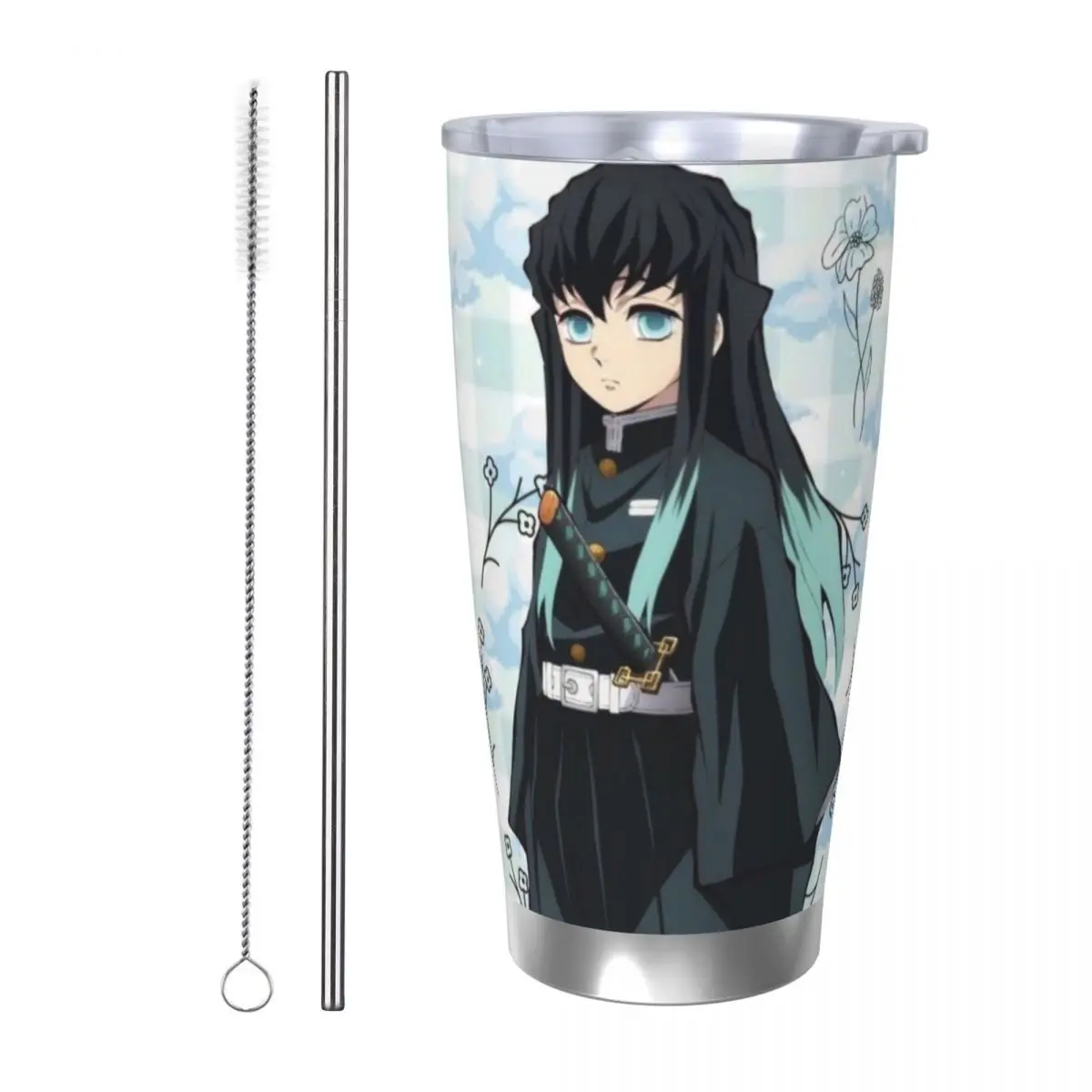 Muichiro Tokito Demon Slayer 20oz Stainless Steel Insulated Thermal Coffee Car Cup Cold Hot Mugs Vacuum Flask