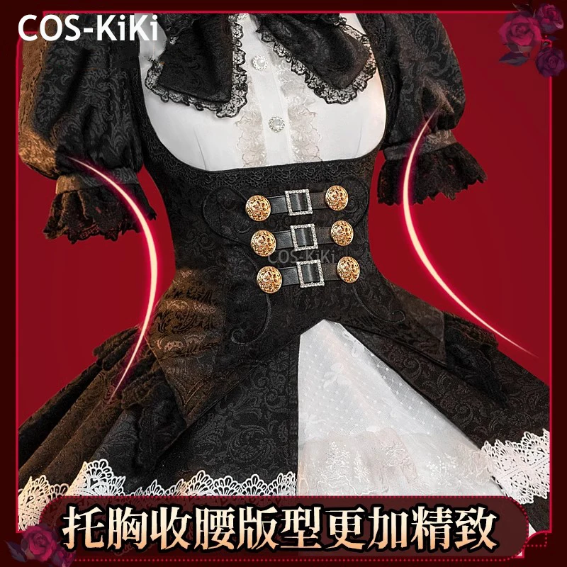 COS-KiKi Date A Live Tokisaki Kurumi Gorgeous Version Dress Lolita Uniform Cosplay Costume Halloween Party Role Play Outfit