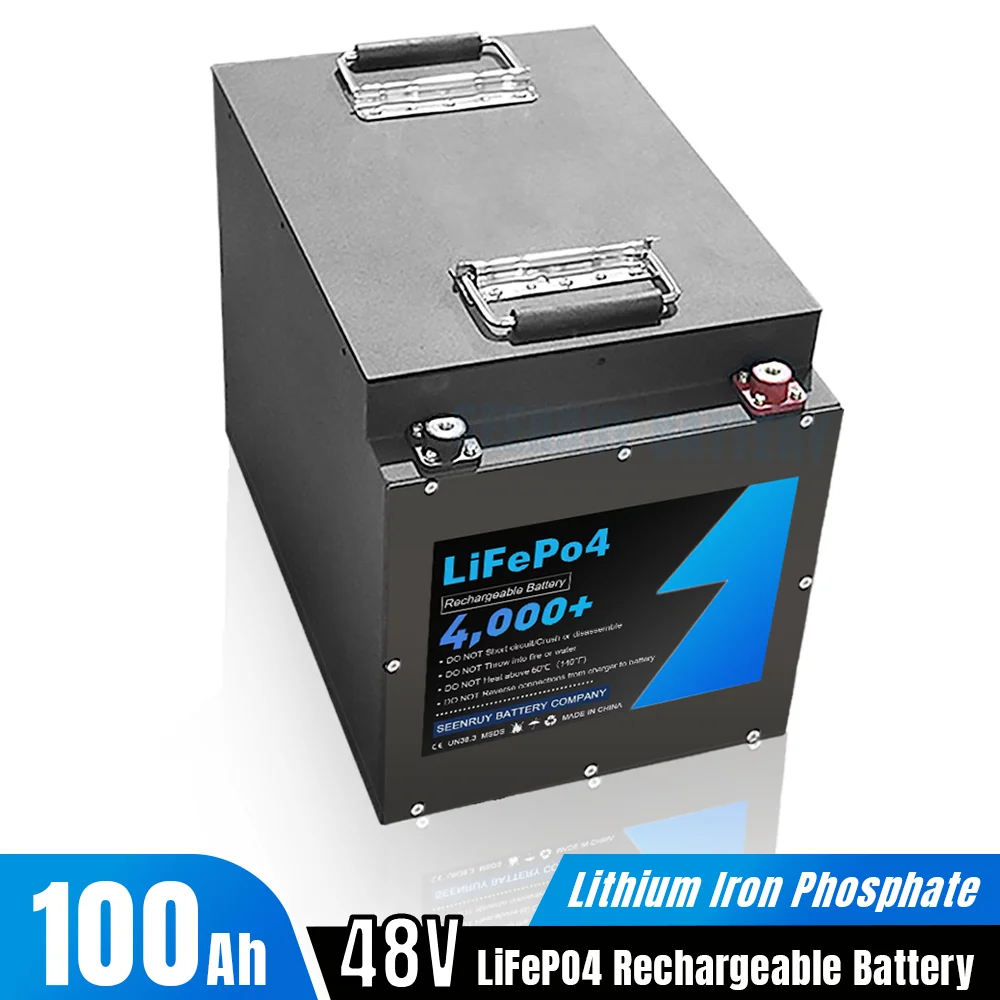 48V 100Ah Lifepo4 Battery Pack Deep Cycle for RV Solar Energy Backup Built-in BMS for RV Solar Energy +Charger