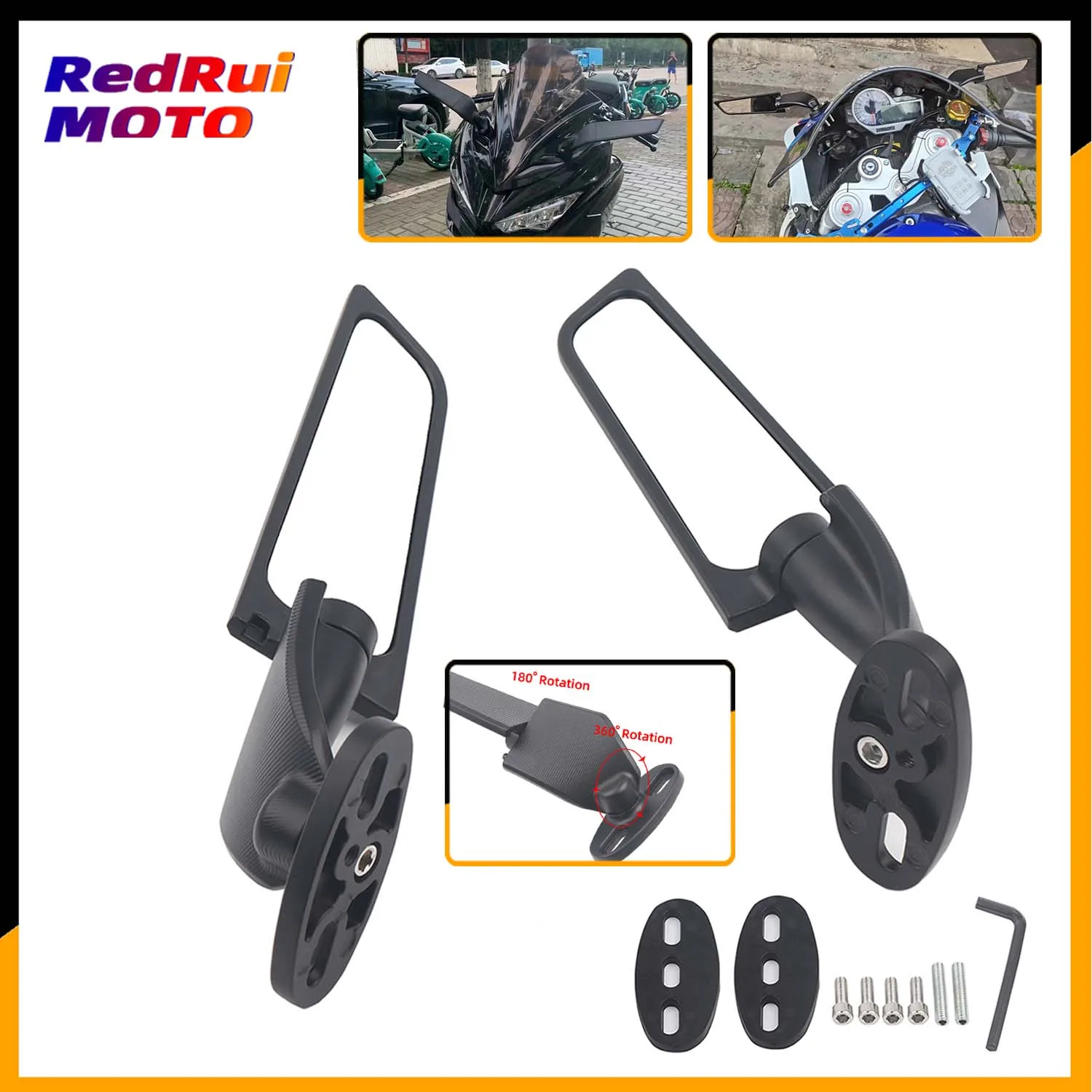 For Honda CBR1000XX VFR1200XF 900RR 929RR 954RR Motorcycle Mirror Modified Wind Wing Adjustable Rotating Rearview Mirror Moto