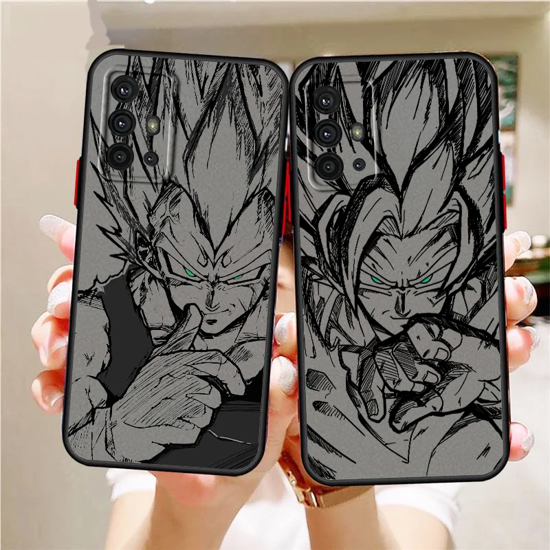 Comics D-Dragon Ball Saiyan Frosted Translucent For Samsung A53 A52 A33 A32 A51 A71 A21S A13 A73 A50 A22 A12 5G Soft Phone Case