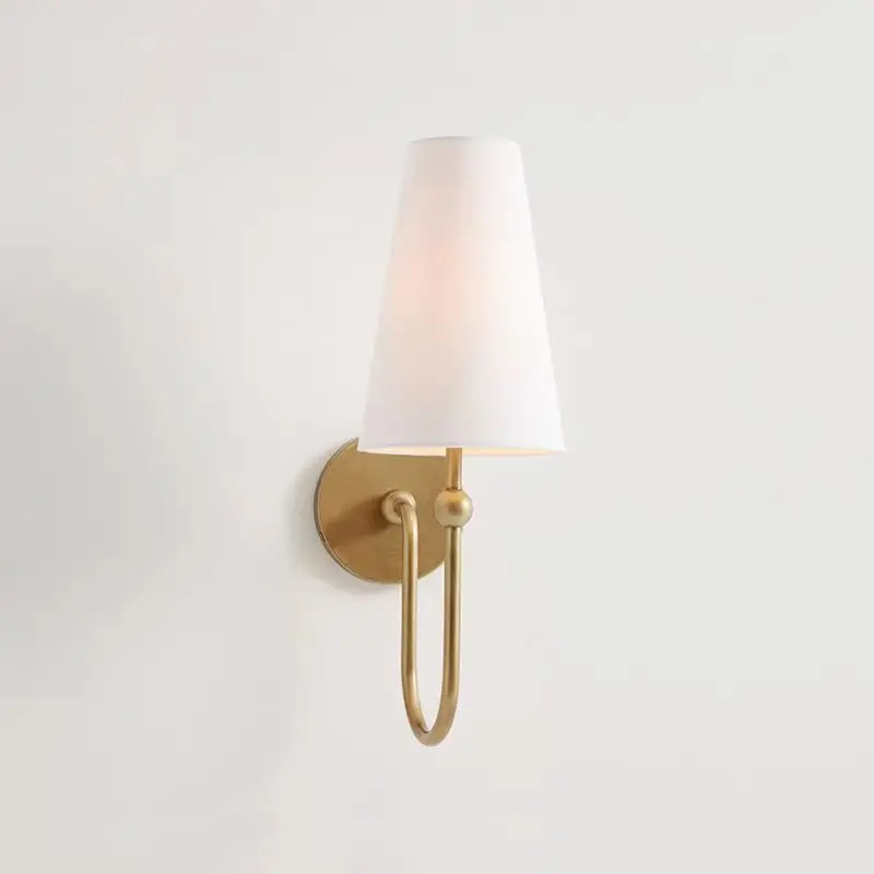 French Linen Wall Lamp Simple Bedroom Closets Bedside Living Room Aisle Restaurant Cafe Art Atmosphere Lamp Wall Decor