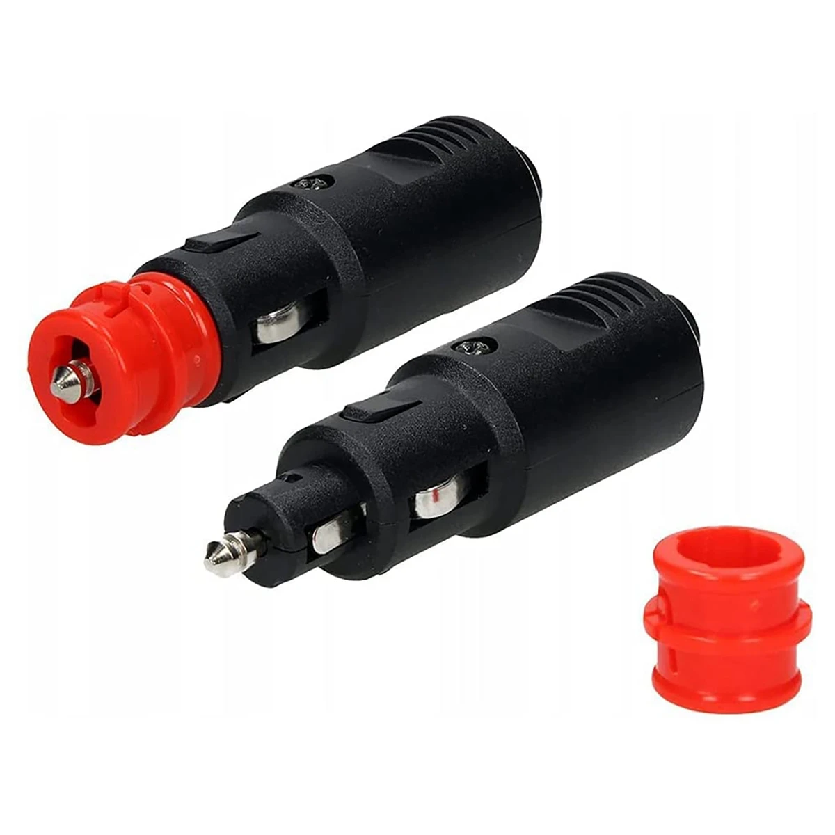 2 PCS Power Adapter Connector 12V Car Plug with Fuse and Switch 20mm Cig / 12mm DIN for Euro Vehicle Electrical Socket