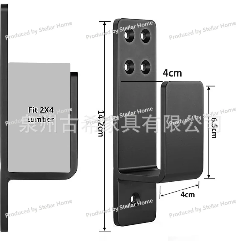 Heavy Duty Door Latch Safety Bar Brackets, Door Barricade Brackets, Pull-down Open Bar Brackets for Home Security