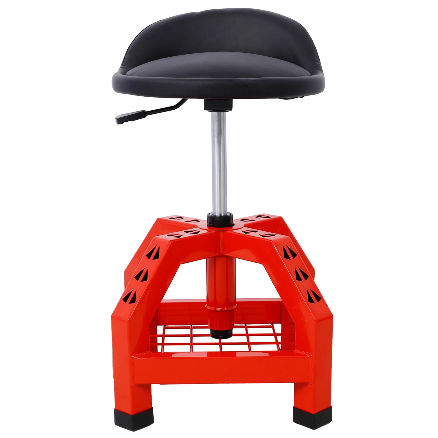 Pneumatic Swivel Stool Mechanics Rolling Creeper Seat Heavy Duty Shop Stool Red