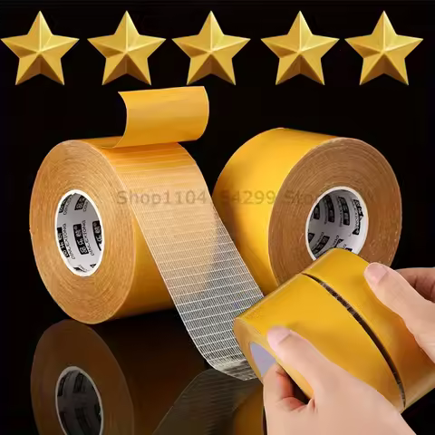 Super Thin Strong Fixation Double Sided Adhesive Tape Heavy Duty Translucent Mesh Waterproof Traceless Powerful Grid Carpet Tape