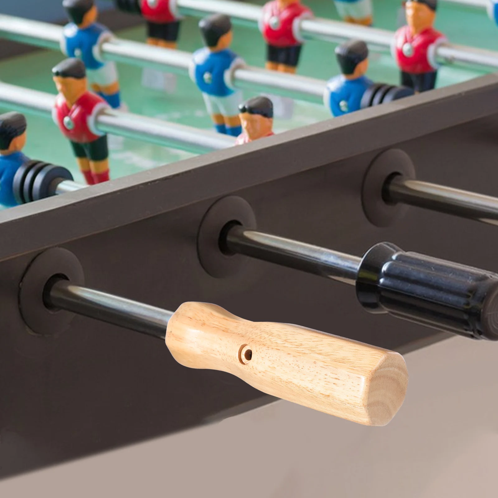 

Solid Wood Foosball Table Accessories Durable Non Slip Ergonomic Handle Replacement Parts Practical Grips Table Soccer