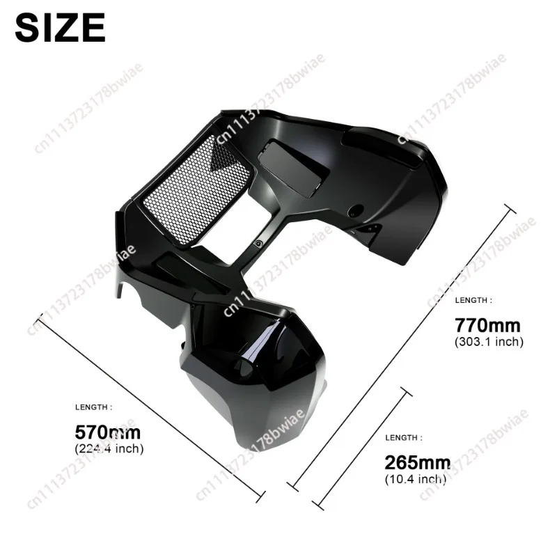 Motorcycle lower fairing, deep black color, suitable for flhx fltrx models, with both storage and wind protection functions