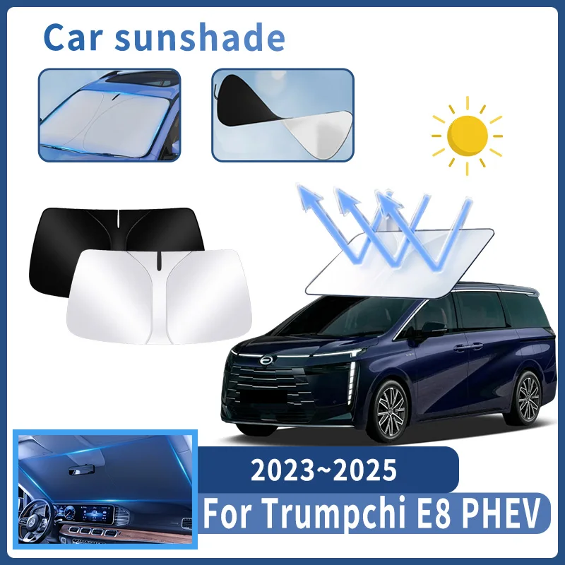 

Auto Parts For Trumpchi E8 PHEV M7 2023~2025 Sunshade Windshield Sun Protection Heat Cover Summer Car Interior Accessories Tools