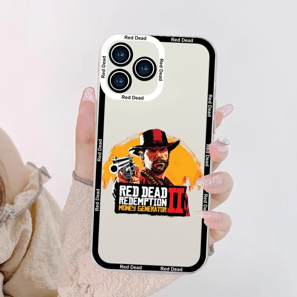 Red Dead Redemption 2 Phone Case For iPhone 11 12 Mini 13 14 15 Pro Max Transparent Shell