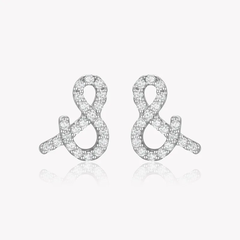 

Wholesale High-End Cubic Zirconia S925 Silver Symbol Stud Earrings for Women