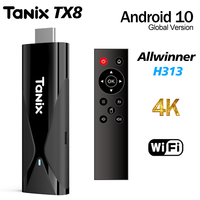 Original TANIX TX8 Smart TV Box Android 10 TV STICK Allwinner H313 2GB 16GB 2.4G WIFI MINI TV Dongle 4K VS Q6