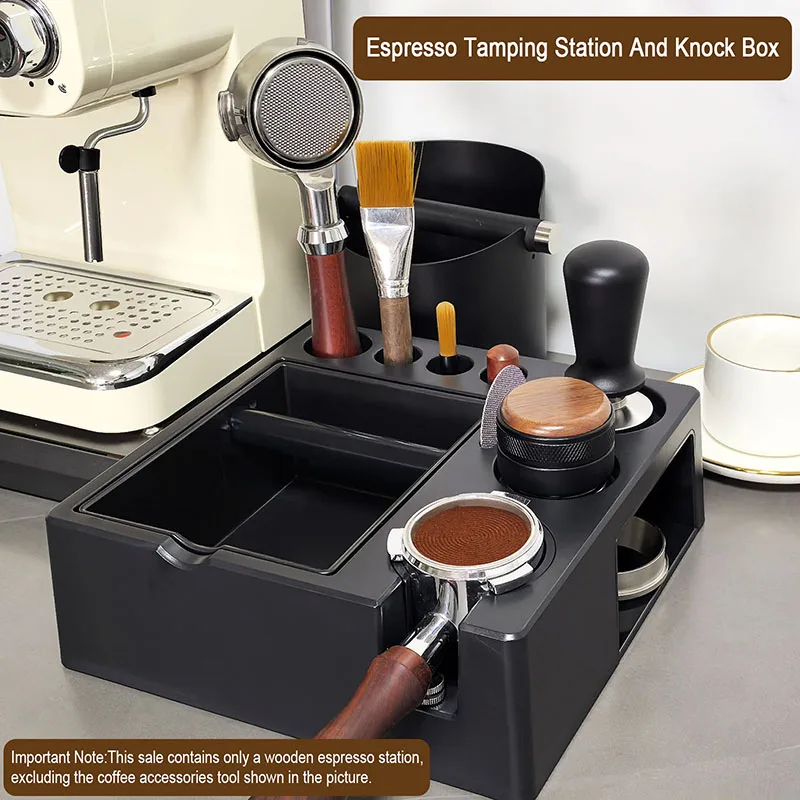 The Detachable Coffee Tapping Box Is Suitable For Storing Coffee Tampers, Portafilters, Filter Baskets, And Other Accessories.