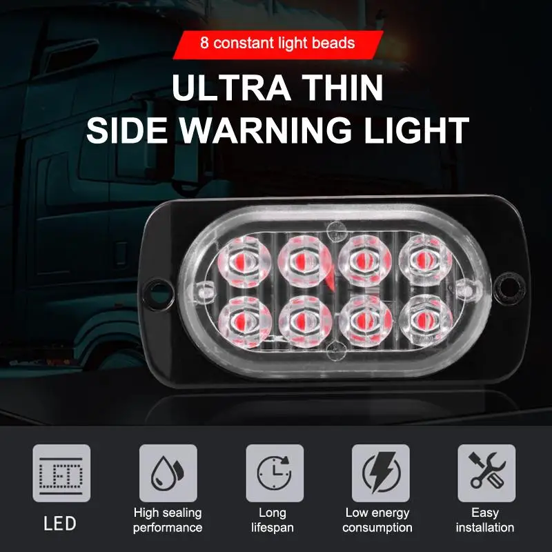 

12V-24V Fog Lights LED Work Light Flood Light Off-Road Car External Lights White 8 SMD LED Indicator Light Tail Rear Lamps