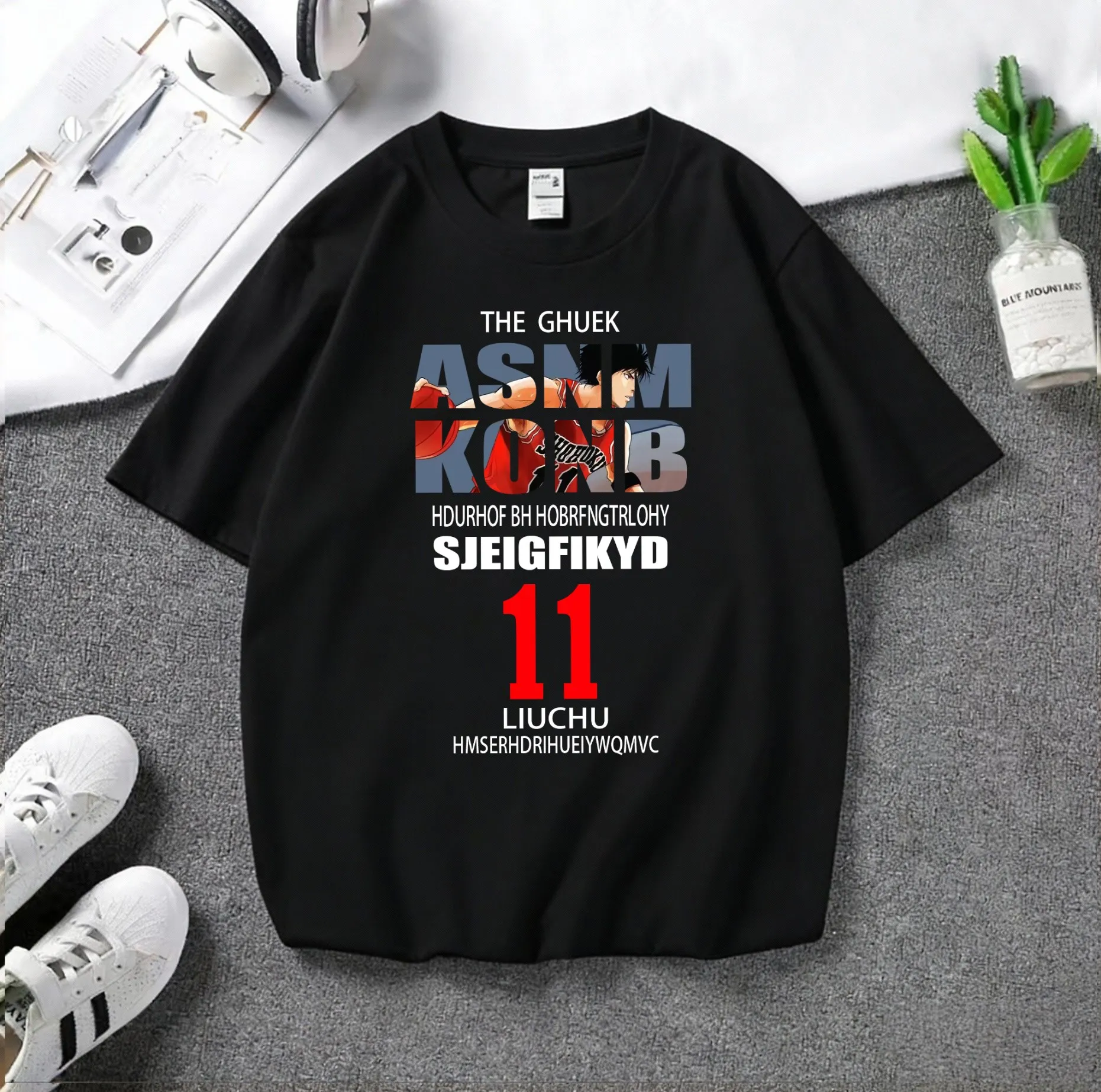 

Basketball man pattern short-sleeved T-shirt, sport T-shirt, casual T-shirt