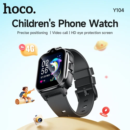 Imagen 1 del producto HOCO 1,6 pulgadas 2.5D HD pantalla táctil 4G niños teléfono reloj LBS GPS WIFI posicionamiento chico reloj inteligente soporte GSM WCDMA red FDD