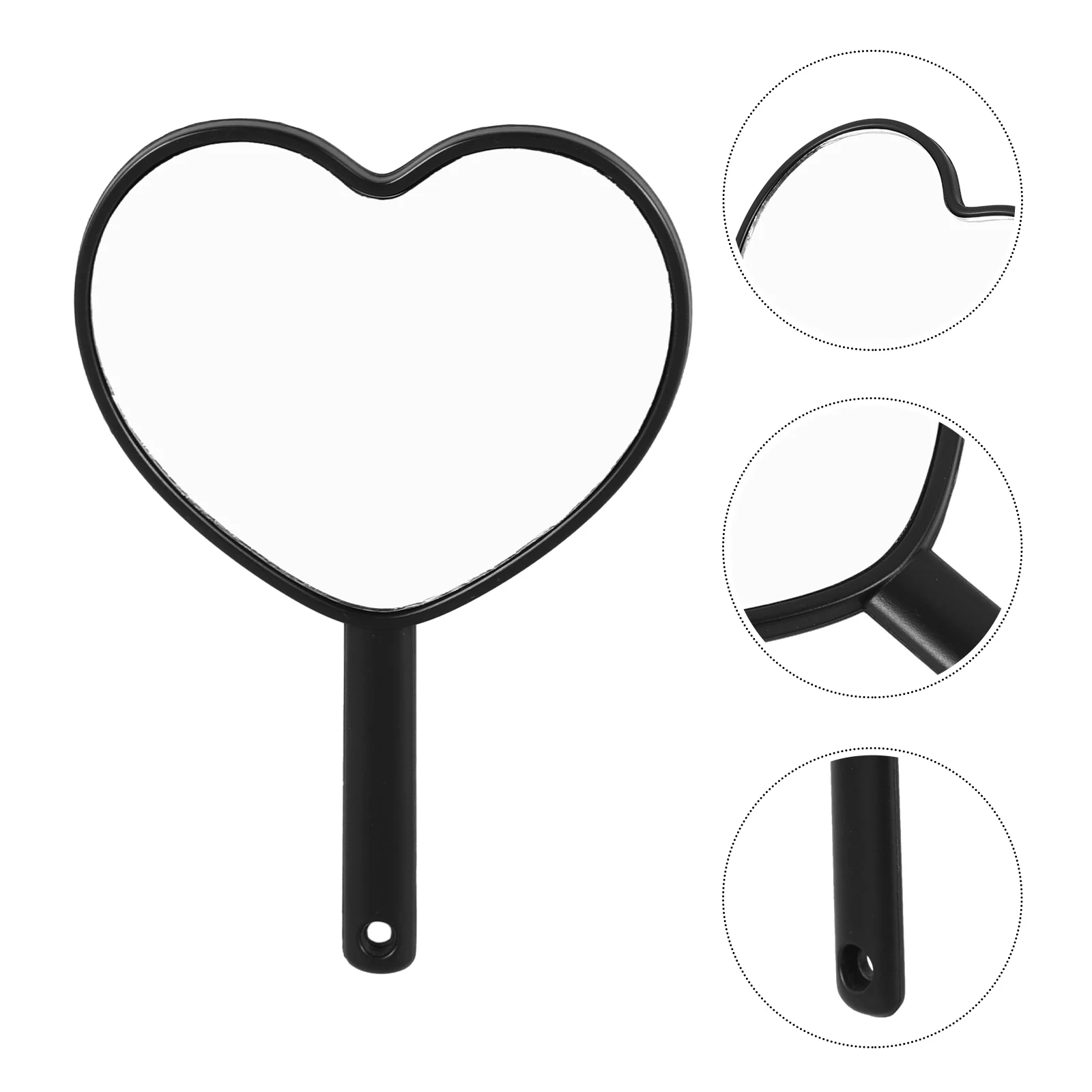 Portátil Love Makeup Mirror com Hole, Handheld para Salon, Vanity