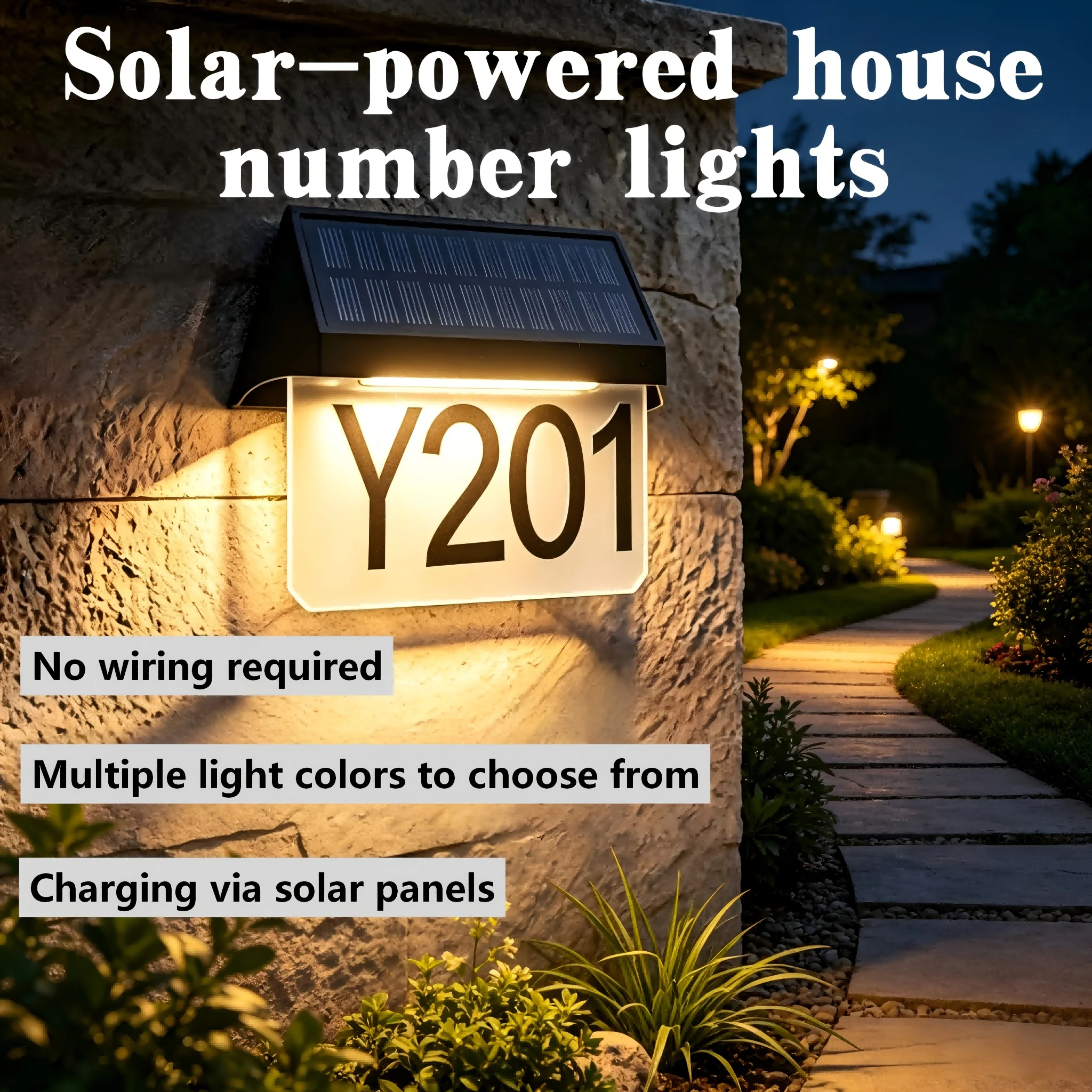 Solar Address Number Light, Au - Smart Garden Gate 评论和价格