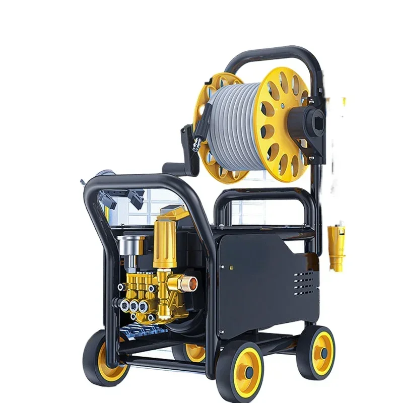 Cross borderHigh Pressure Car Washing Machine 220V Household Washing Machine High Power Portable Car Washing Water Gun Brush Ca