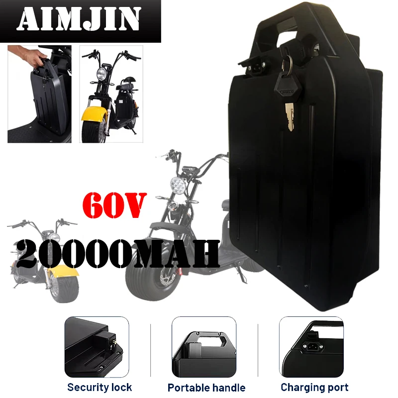 

60V 20ah 16S4P lithium battery pack for electric motorcycle 18650 for Harley Citycoco scooter electric bicycle