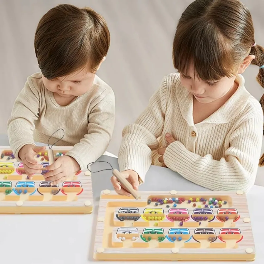 2-in-1-Farbsortier-Labyrinth-Zeichenbrett, frühes Lernspielzeug, Zahlen passendes Lernen, Zählspielzeug, magnetisch