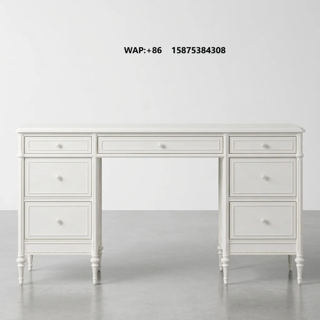 Hot Selling High-quality American Style Computer Desk with Hutch and Storage Solid Wood Storage Desk