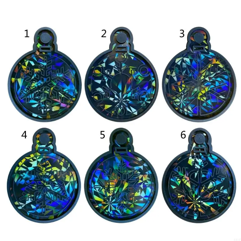 E21F Light and Shadow Keychain Pendant Silicone Molds Christmas Snowflake Holographic Earrings Mold DIY Ornaments Mould Craft