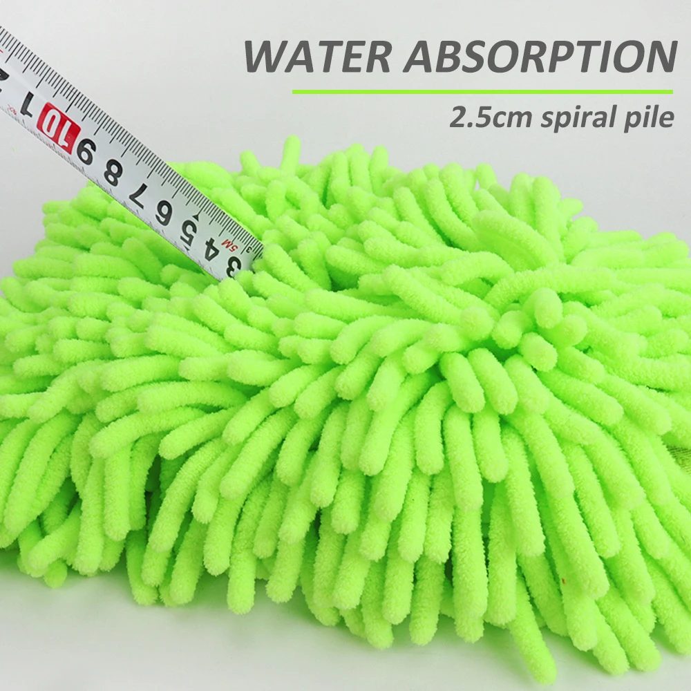 Car Wash Gloves Chenille Glove Plush Rags Thickened Double-Sided Car Supplies Cleaning Tools Auto Accessories Car Detailing