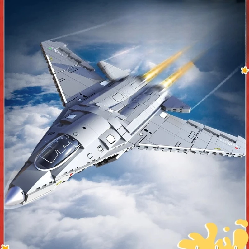 

SEMBO J-50 истребитель шестого поколения, детский образовательный строительный блок из мелких частиц, сборная модель игрушки, подарок на день рождения