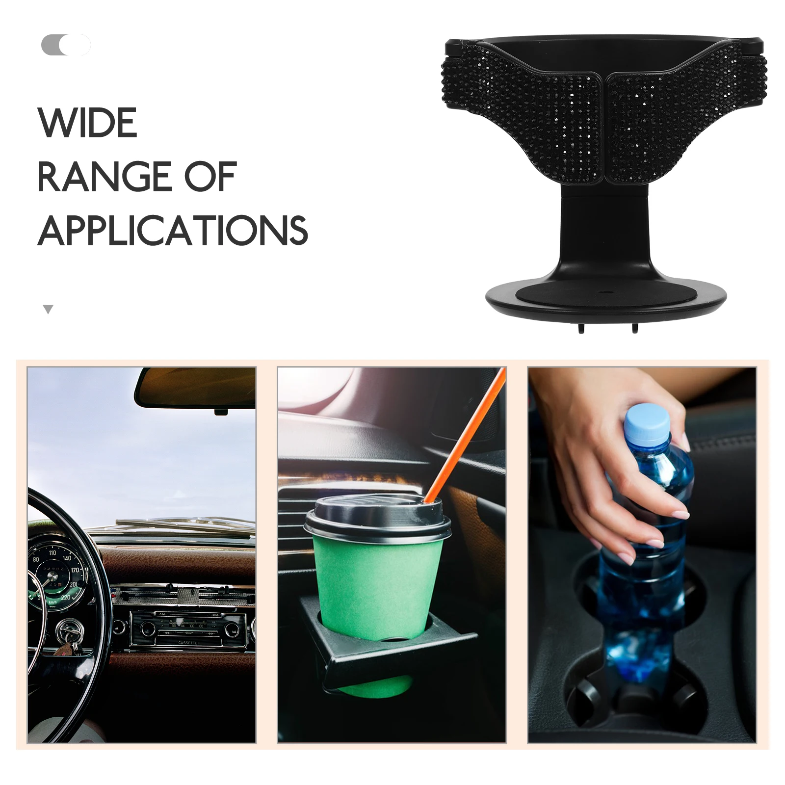 

Sturdy Rhinestone Air Vent Cup Holder For Durable Automotive Drink Holder Compact Car Interior Accessory Fits Most Cups Bling