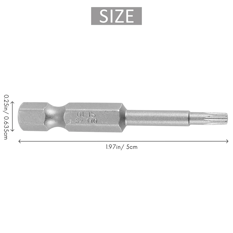 13 Pcs 1/4 Inch Screw Driver Bit Set S2 Steel Hex Shank T5-T45 Magnetic Torx Head Star 6 Point Screwdriver Kit Tools