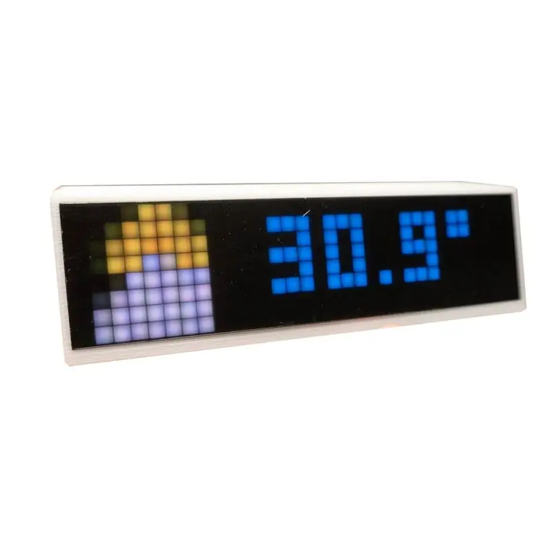 AB46-Mini LED Displays Clocks With Weather Clocks Stocks Cryptocurrency Bitcoin Forex Price Desktop Dot Matrix Screen WIFI B