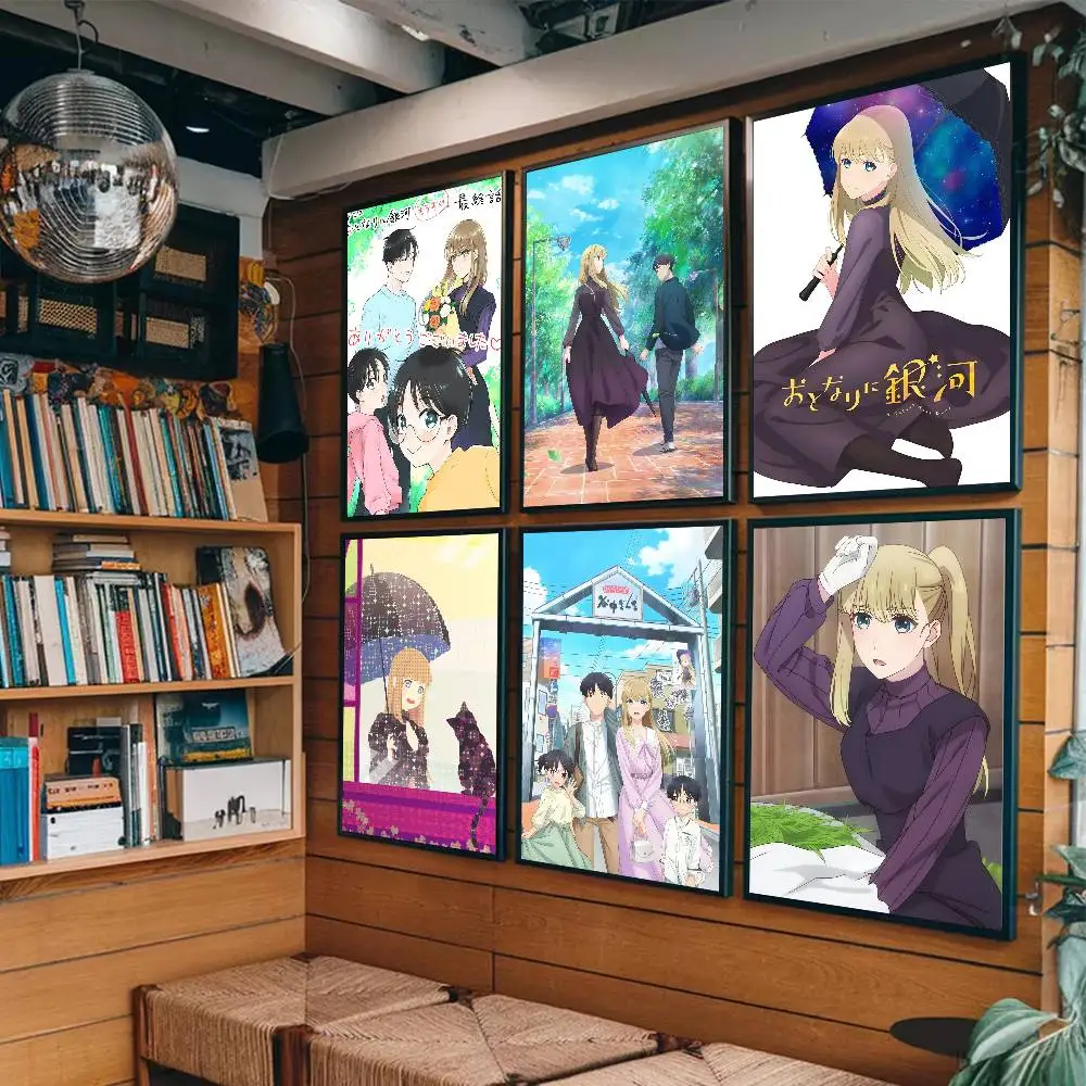 Pósteres de Anime Otonari Ni Ginga, lienzo de calidad para sala de estar, Bar, cafetería, pintura de cómics de estilo Vintage, imagen artística para decoración de pared del hogar