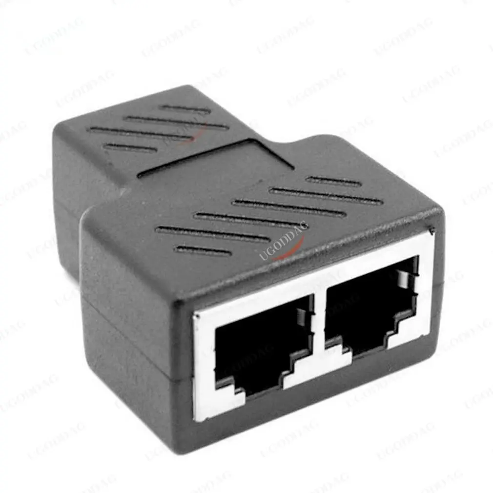 Practical RJ45  Network Splitter Adapter Port CAT5/6 LAN Ethernet Cable High Performance 1 to 2 Ways Dual Female Switching