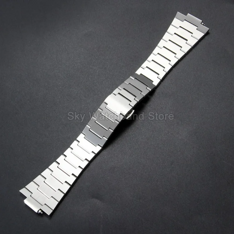 Massives Edelstahl-Uhrenarmband 12x26mm für Tissot PRX T137407A T137410A Uhrenarmband mit Doppel-Druckknopf-Faltschließe