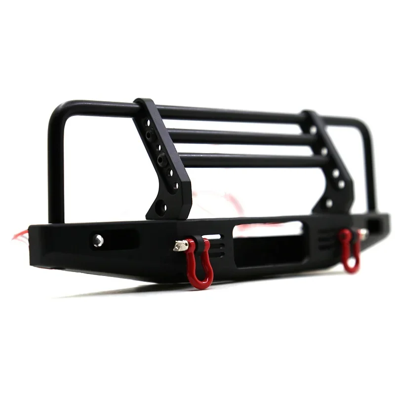 Adjustable Metal Front Bumper with LED LIght for 1/10 RC Crawler Car TRX4 Defender Axial SCX10 SCX10 II 90046 Upgrade Parts