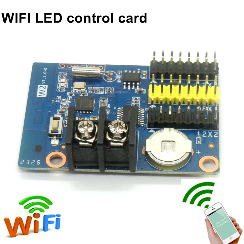 

HD-W2 Wifi Led Control Card 512x32 Pixels Wireless P10 Display Module Controller Driver Support Phone PC Sending Message