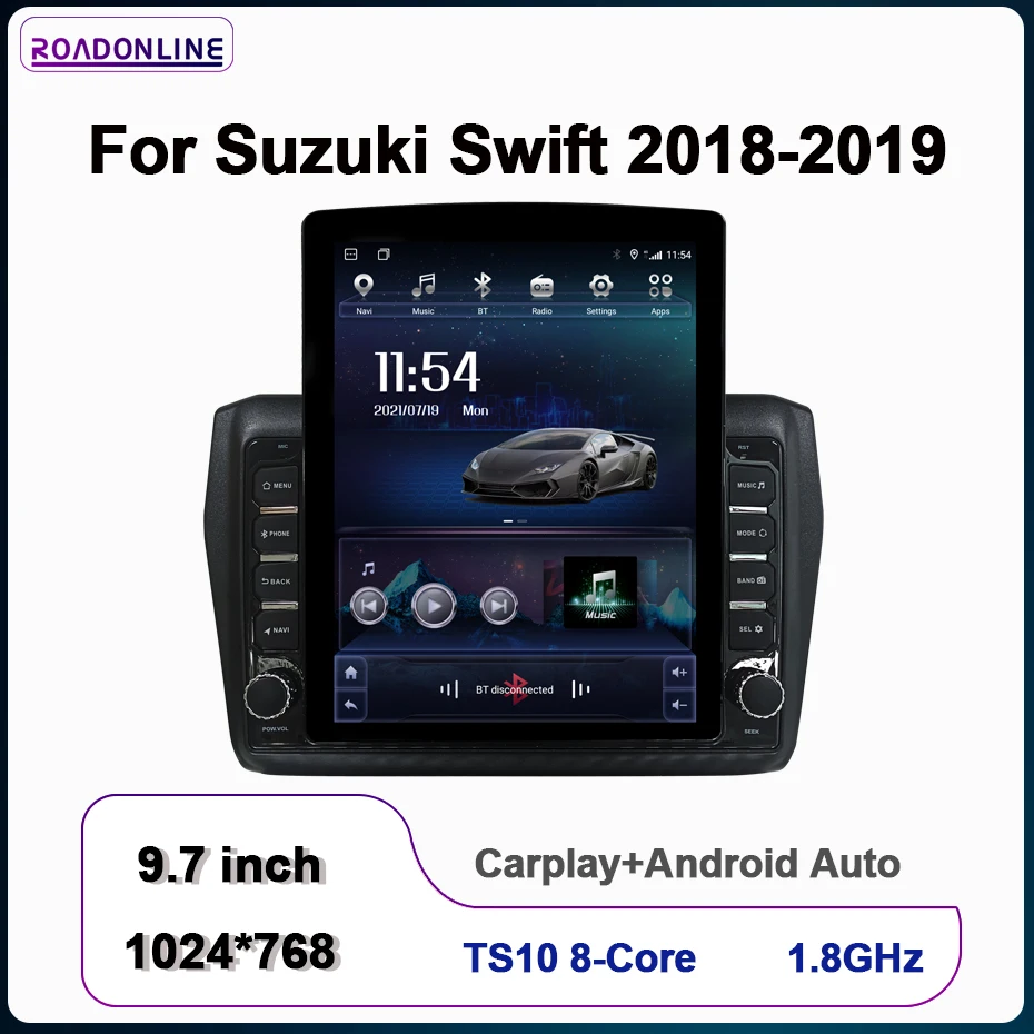 

Для Suzuki Swift 2018-2019 9,7 дюймов 1024*768 Android 12 8-Core 6 + 128G автомобильный мультимедийный плеер Автомагнитола с экраном аудио для автомобилей