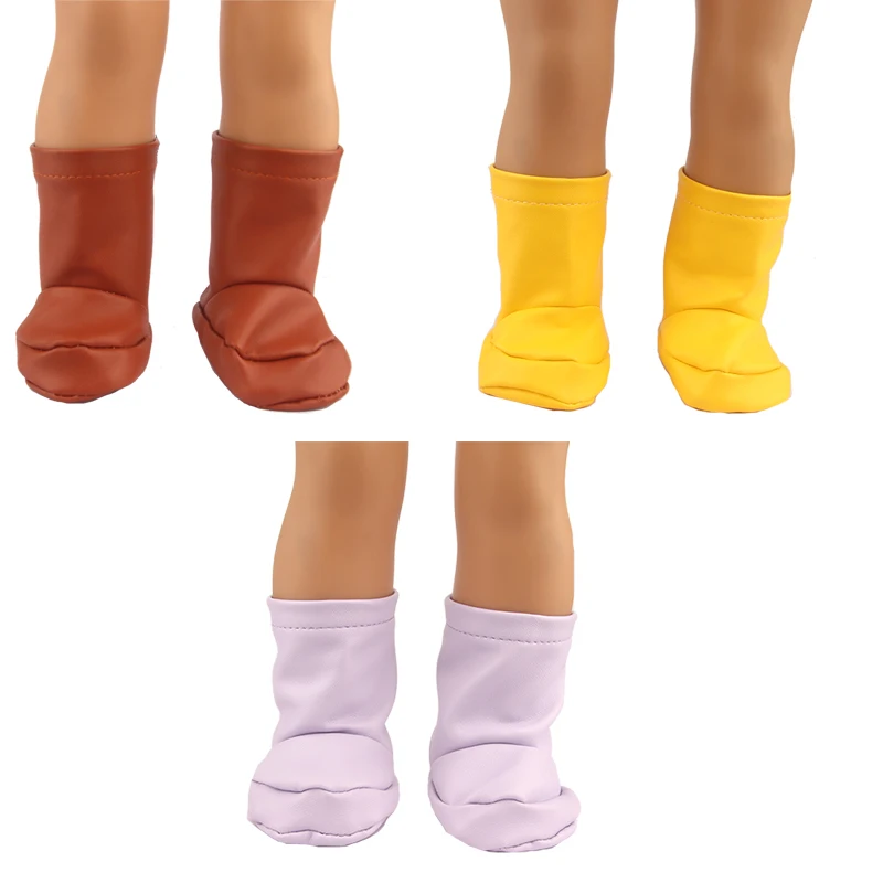 

7cm Doll Shoes Soft Leather Boots For 18 Inch american&OG,43cm Baby New Born Girl Dolls DIy Doll Toy Gift